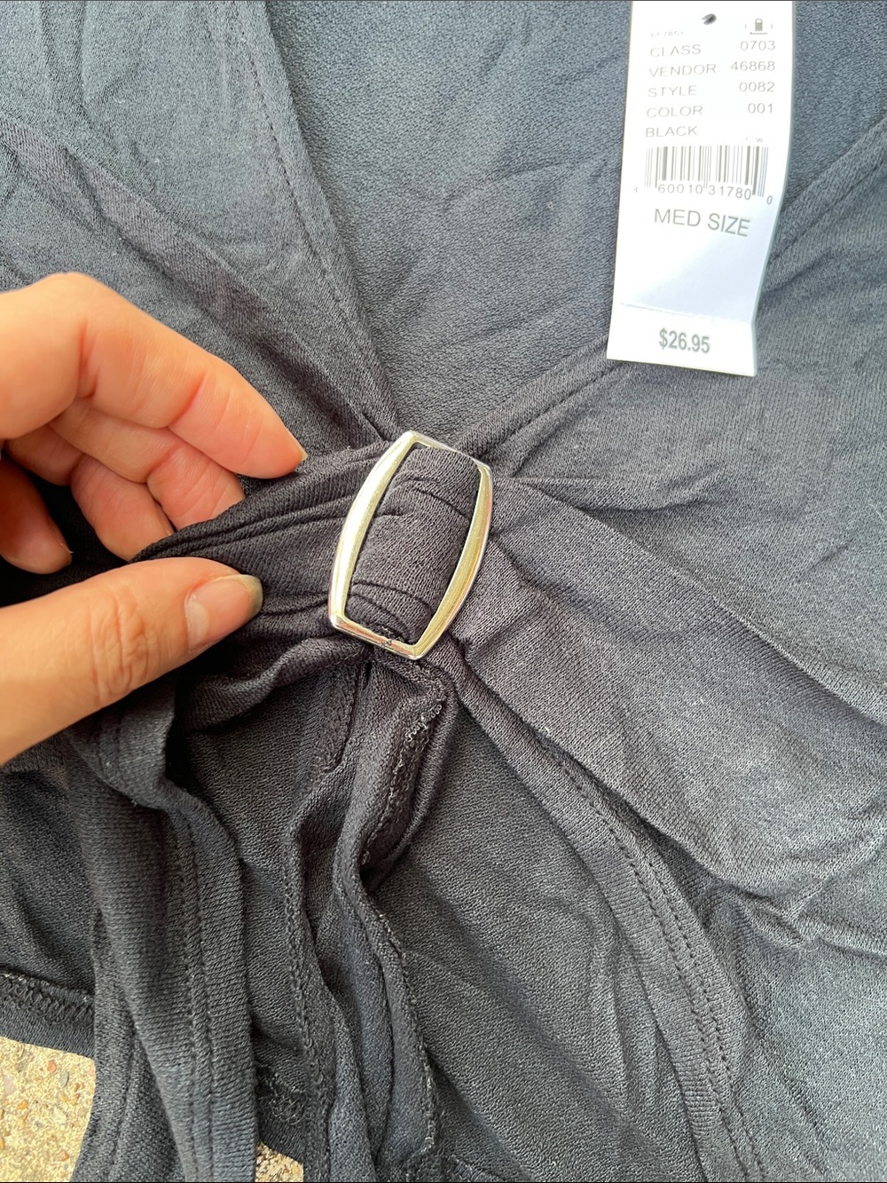 PacSun Black Ring Tie-Front Crop Top - Picture 6 of 7